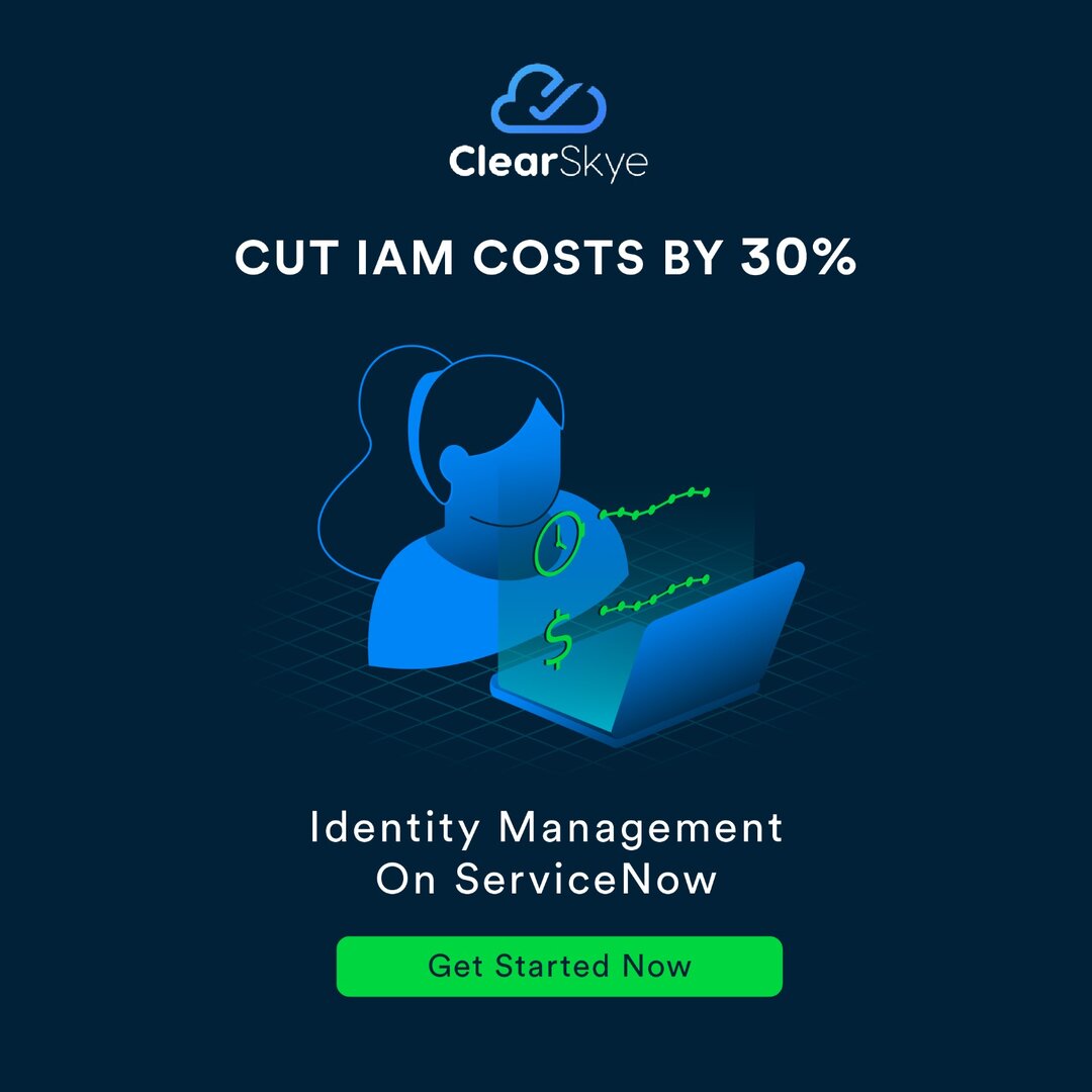 Social ad: Cut IAM Costs by 30%, a performance claim given visual weight with isometric illustration.